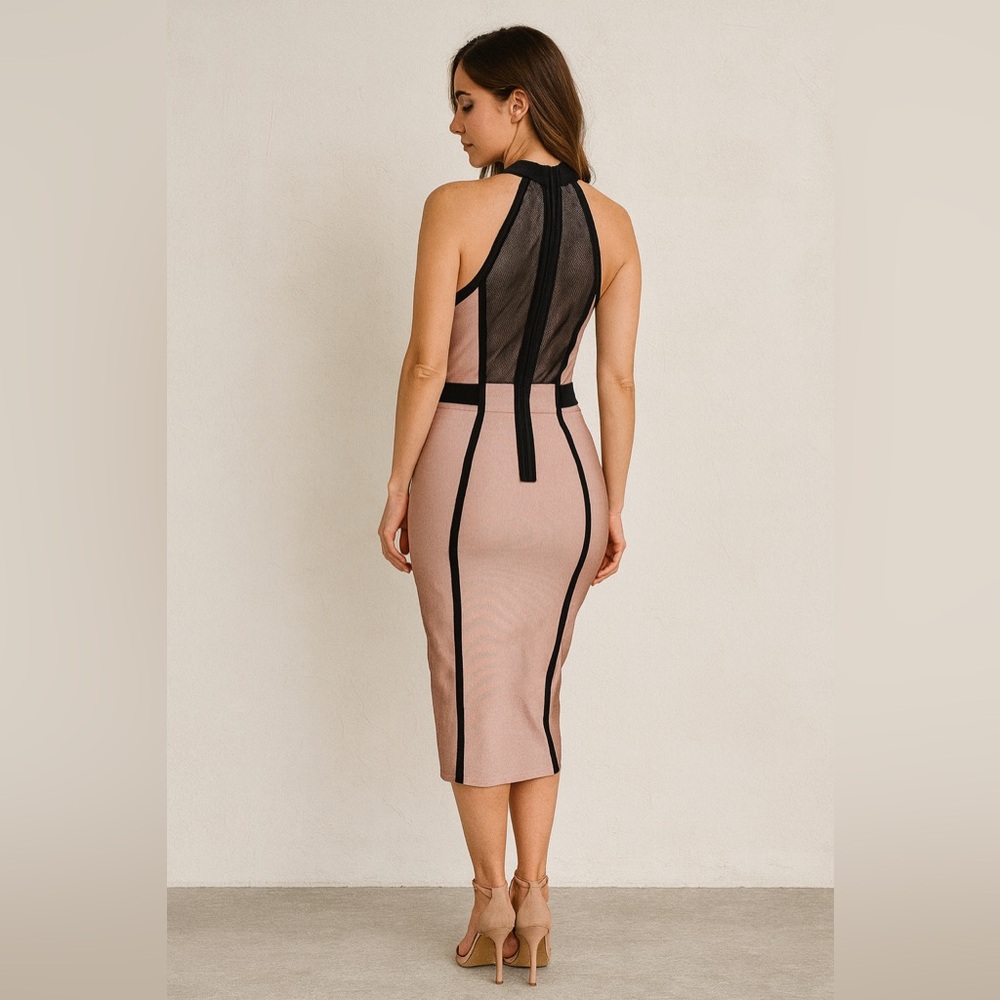 Valiant Paris Mesh Cutout Bodycon Dress L - Picture 3 of 12